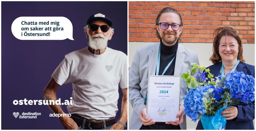 Elisabeth Richardsson och Mikael Jonsson tog emot pris för arbetet med AI-guider. 