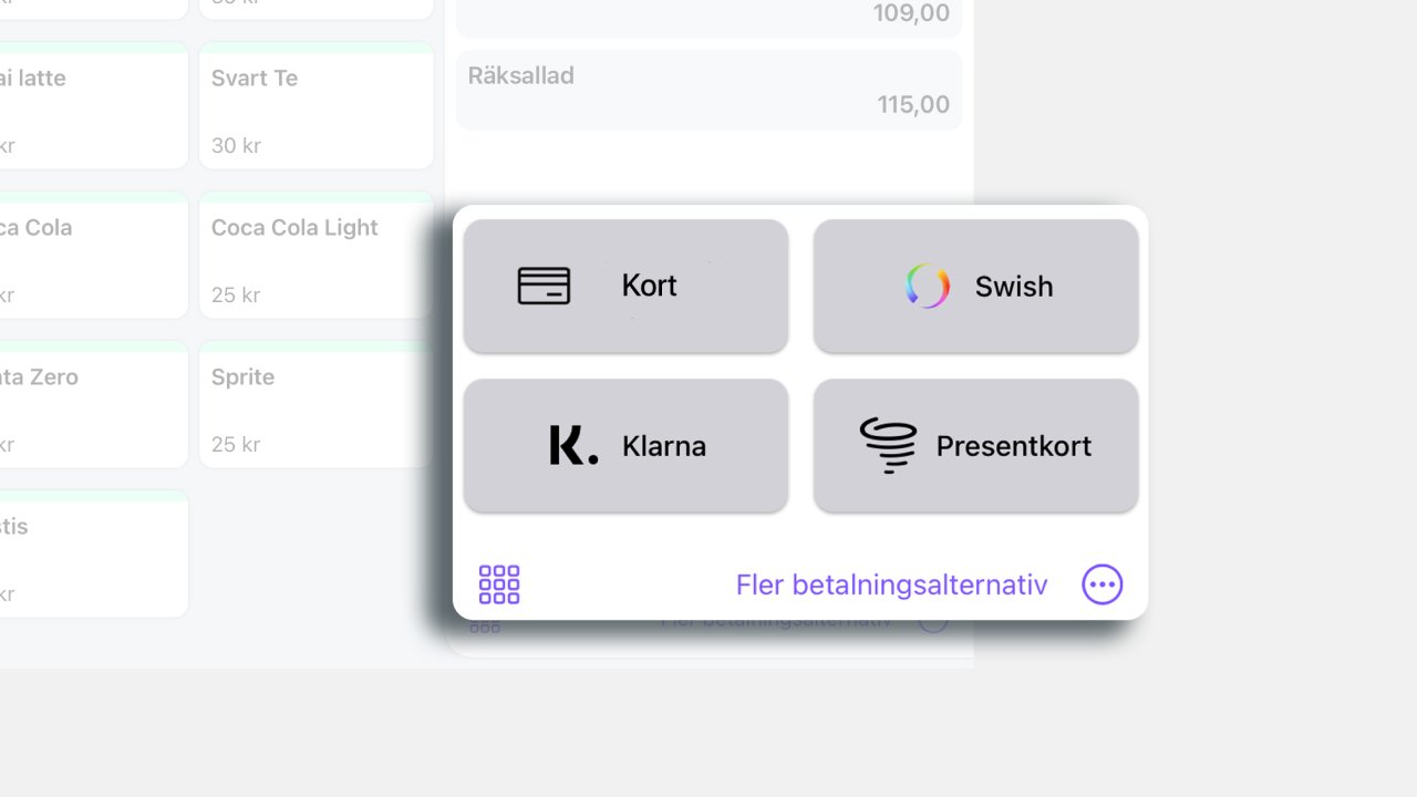 Gränssnitt för Yabies moderna kassasystem i användning