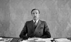 King Zog of Albania at his desk.