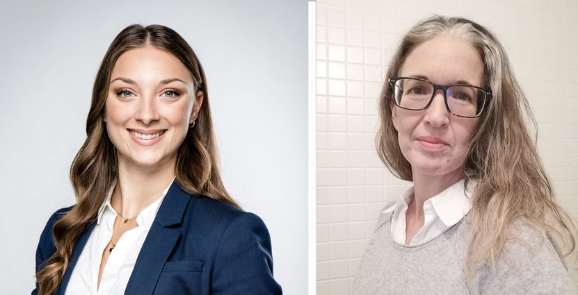 Emma Billsten, stipendiat och student på Swiss Hotel Management School i Schweiz, samt Susanne Larsson, kurs- och stiftelseadministratör på Visita. 
