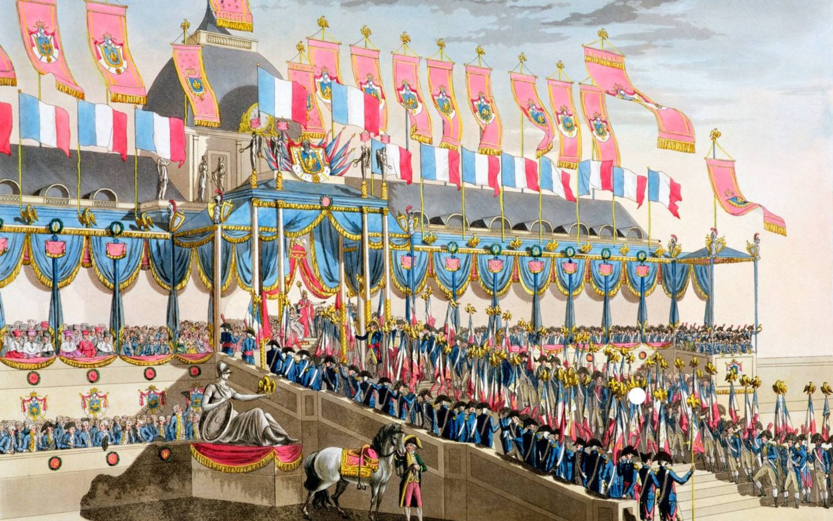 Napoleon Bonaparte and his wife Josephine were crowned Emperor and Empress of France on 2 December 1804.