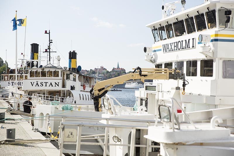Nytt rederi trafikerar skärgården. Skärgårdsbåtar till kaj i Stockholm.