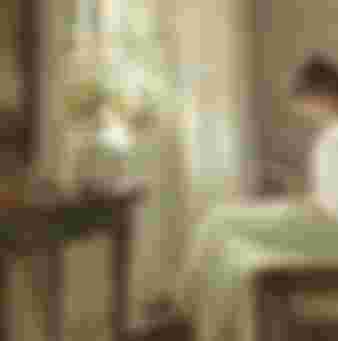 Painting of a woman reading by Carl Vilhelm Holsøe.