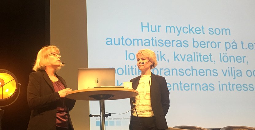 Johanna Danielsson, Vice vd, och Lovisa Vildö, analytiker, från Kairos Future. Foto: Besöksliv