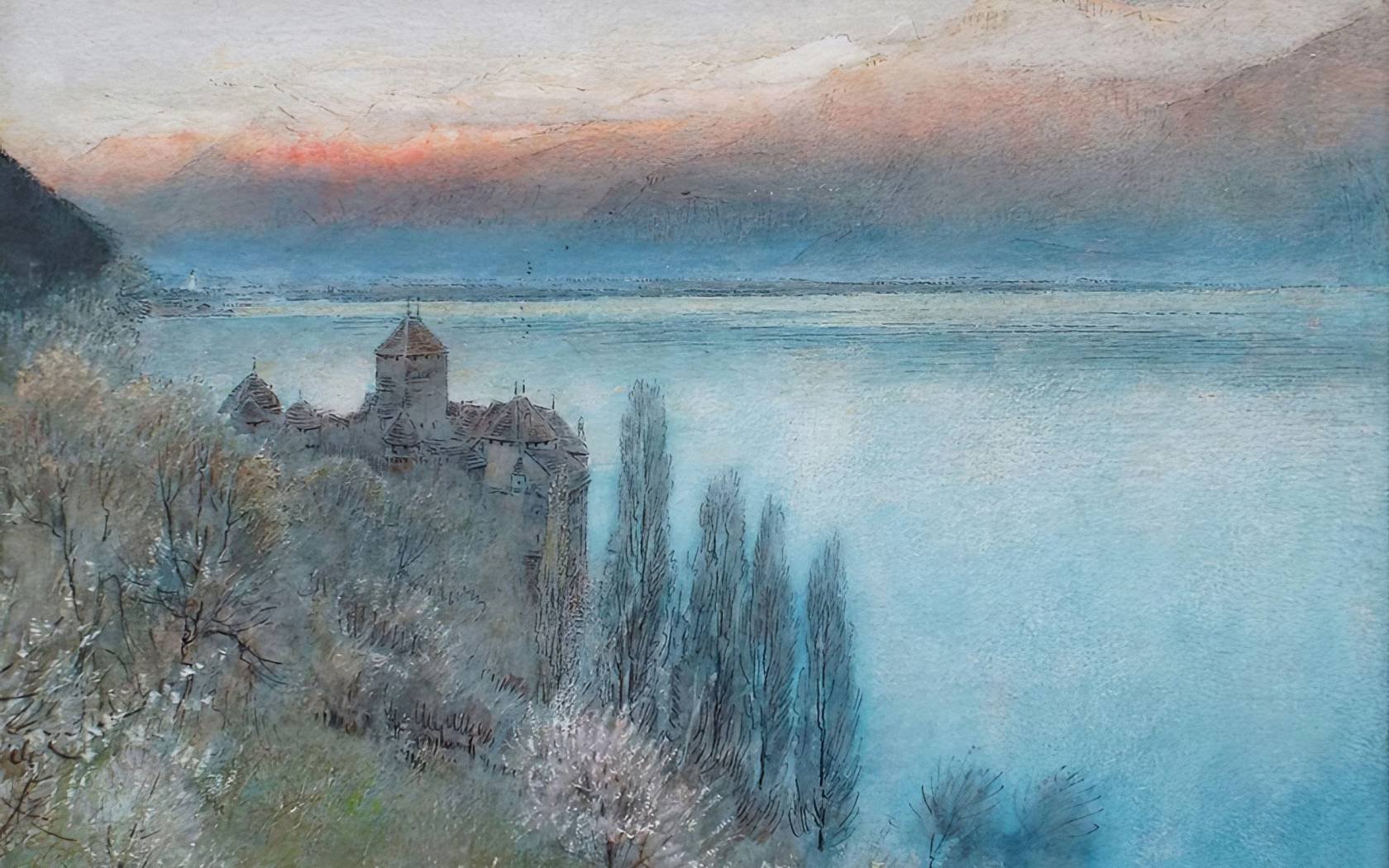 ‘Chillon, Lake Geneva’ by Albert Goodwin. The castle stands near Montreux, on the stretch of shore where Brookner set ‘Hotel du Lac’.