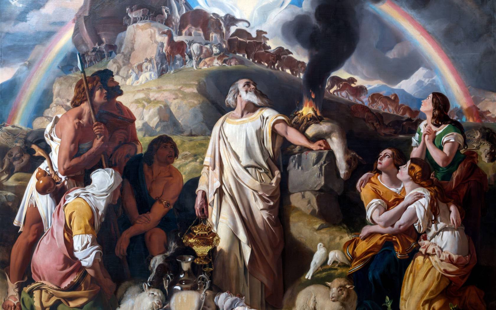 Noah's Sacrifice by Daniel Maclise (1806-1870), c.1847.