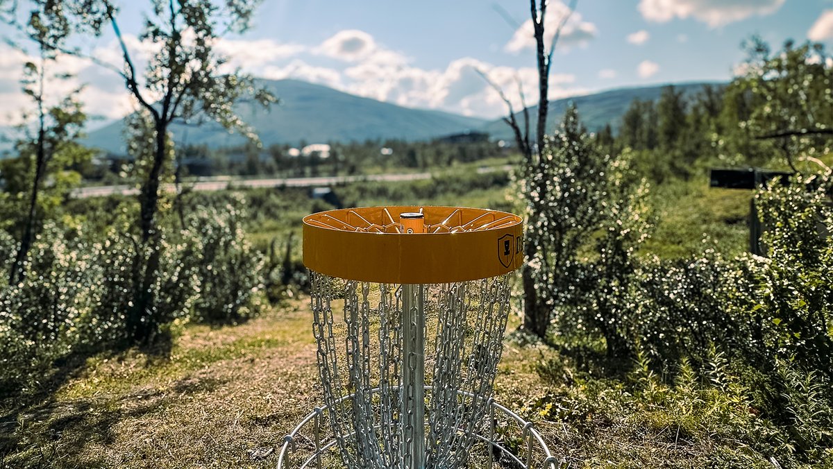 disc golf in a sunny Björkliden