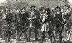 Apprentices riot against ‘strangers’ in Cheapside on Evil May Day, 1517.