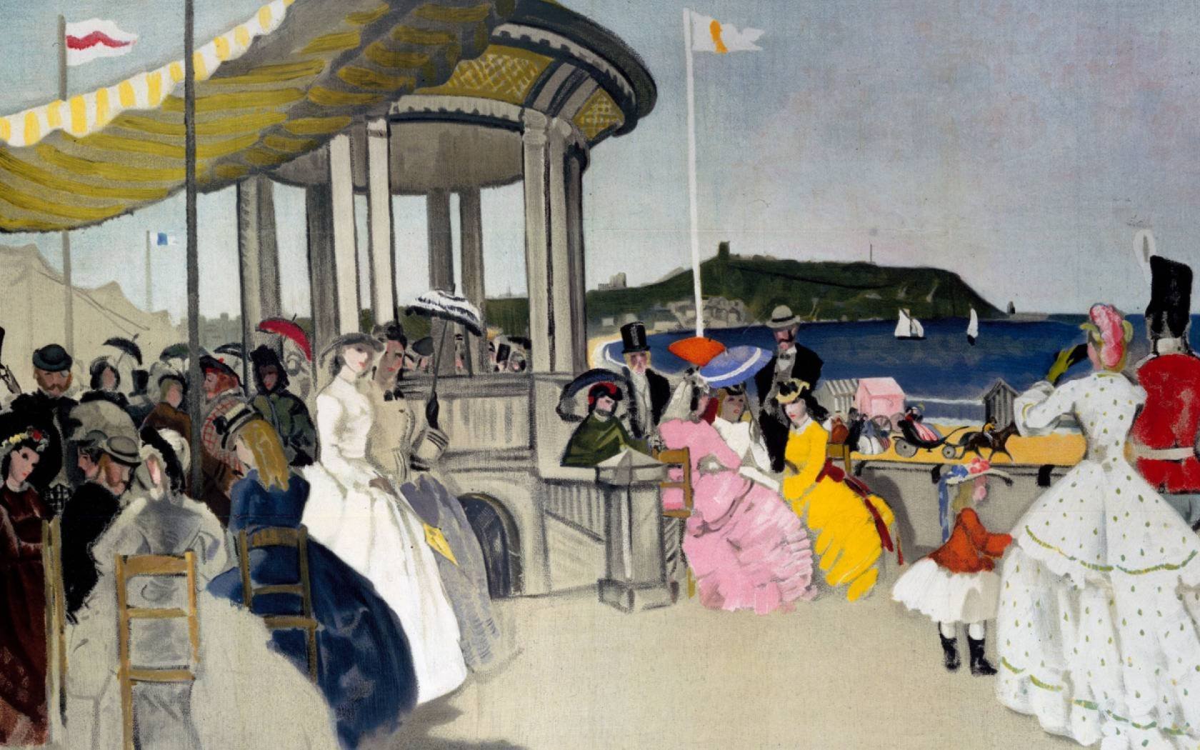 Poster produced by London & North Eastern Railway (LNER) to promote rail travel to Scarborough.