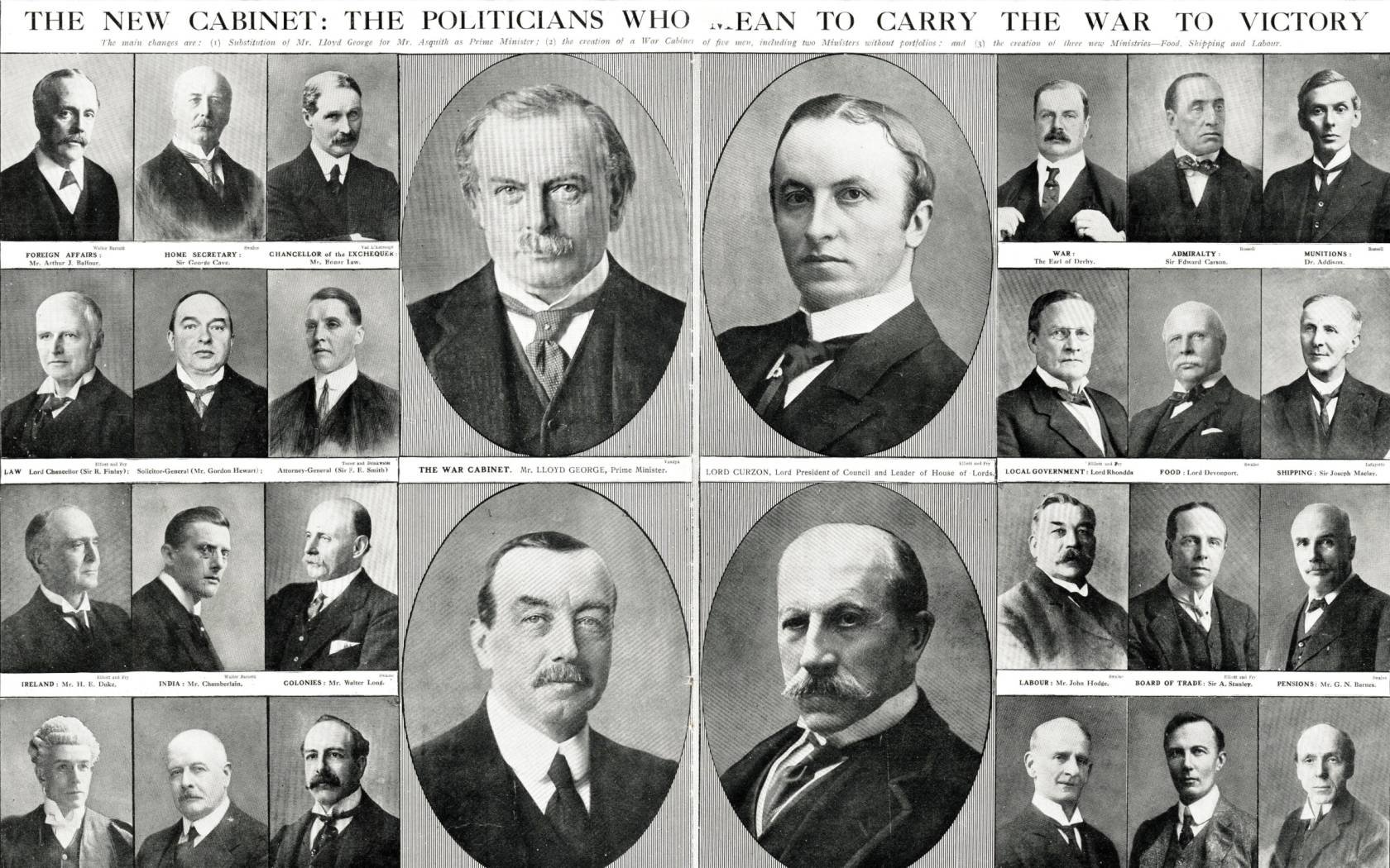 The newly constituted Cabinet of 1916.