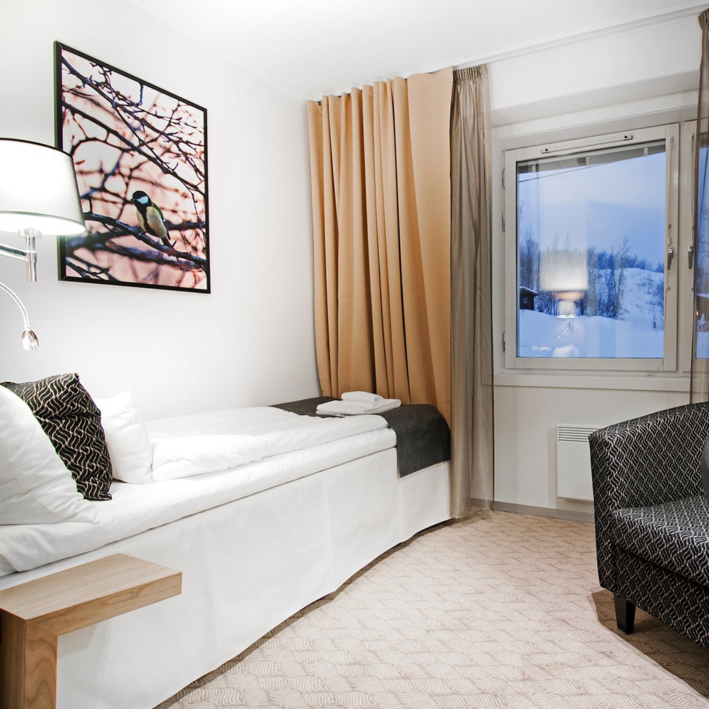 ett enkelrum p&aring; Hotell Fj&auml;llet