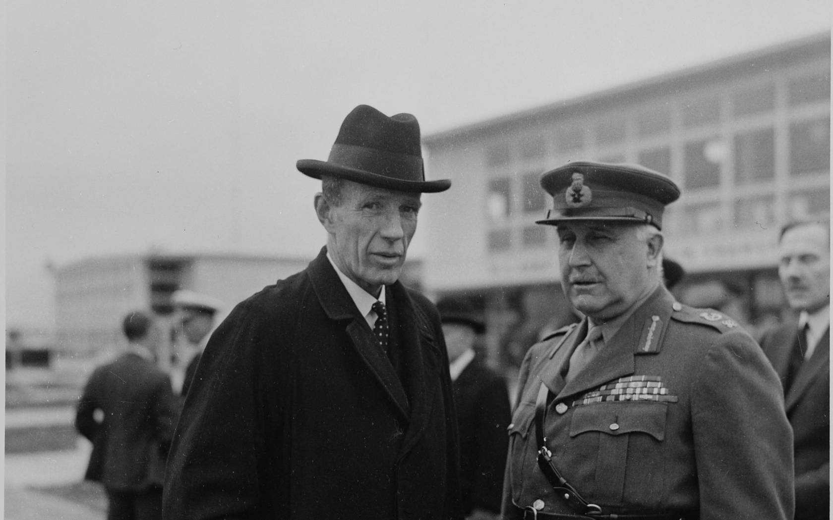 Lord Halifax, British Ambassador to the United States, at the National Airport in Washington.