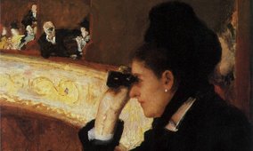 'In the Loge' (1878) by Mary Cassatt.