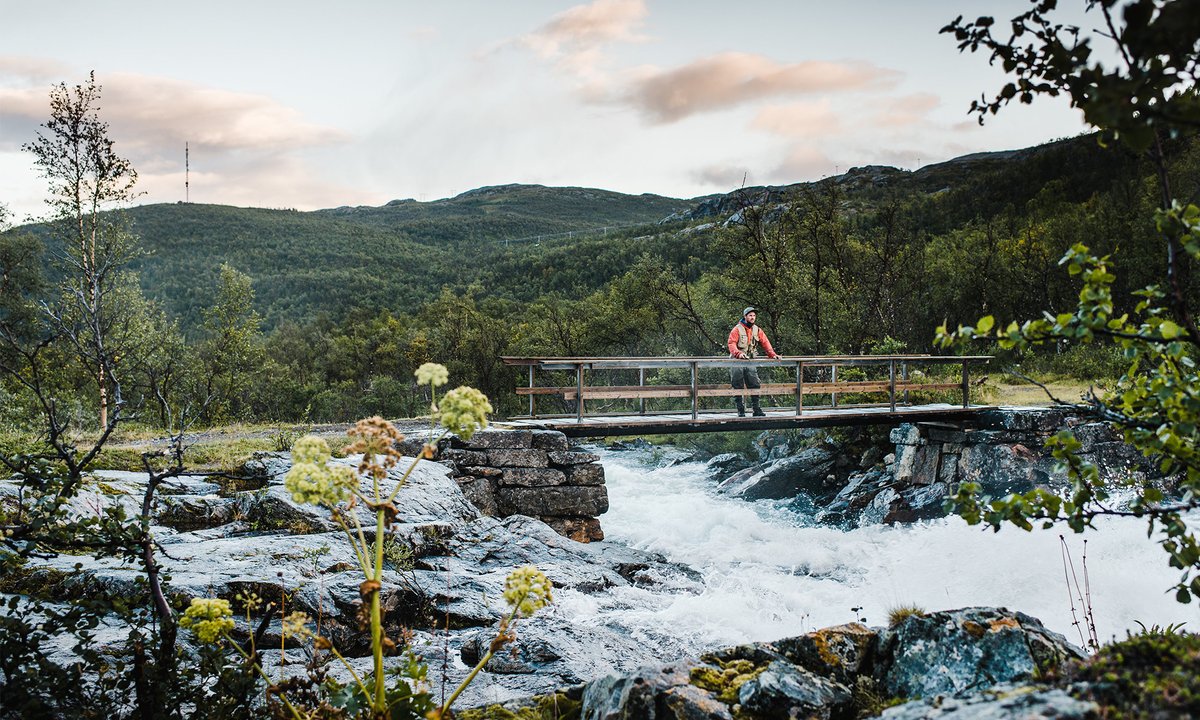 you're standing on a bridge looking at a rushing river