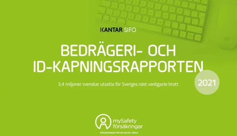 Ett grönt omslag för bedrägerirapporten från 2021 från Kantar och SIFO.