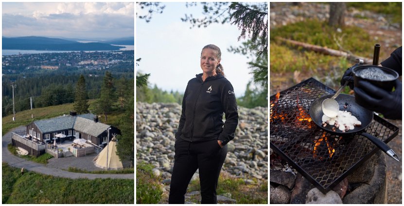 Sandra Itämaa driver Härnö Outdoor Lodge på Vårdkasberget i Härnösand.  Foto: Olle Melkerhed