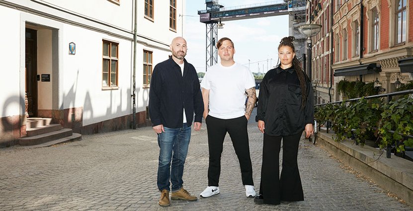 Kökschef Ola Stålnacke, köksmästare Patrik Castillo och projektägare Matilda Jackson Foto: Pressbild