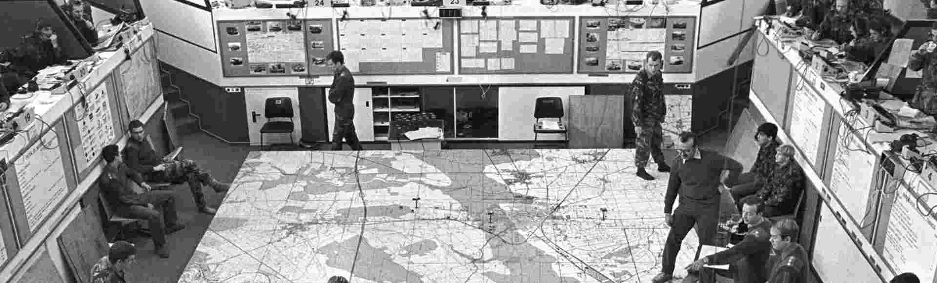 The British Army of the Rhine preparing simulated battlefield plans in preparation for a potential confrontation with the Soviet Union (1986).