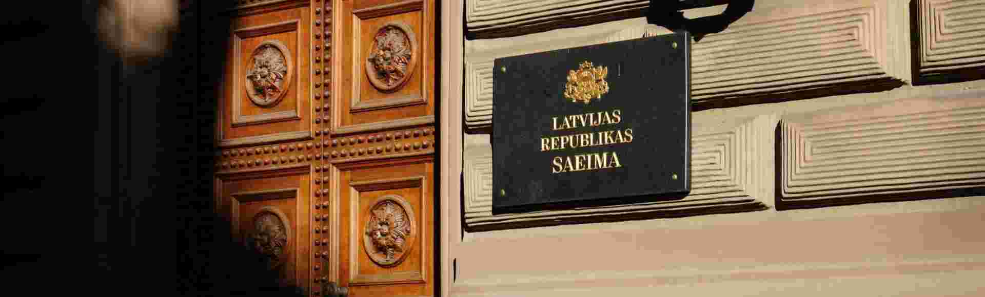 The Latvian parliament on election day.