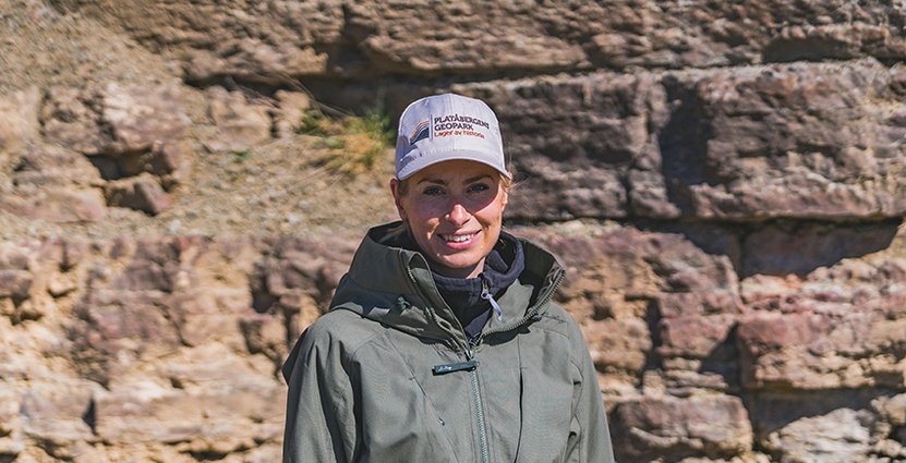 Anna Bergengren, koordinator för Platåbergens Geopark.  Foto: Henrik Theodorsson 
