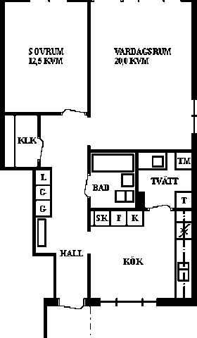 PlanlösningYstarvägen 83 D
