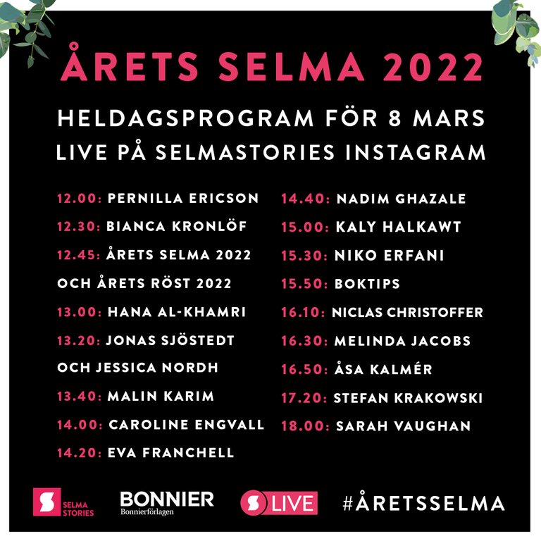 Allt du vill veta om live-eventet Årets Selma 2022