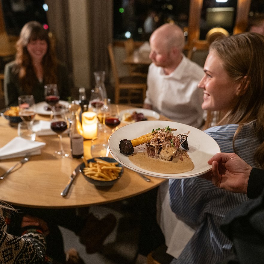 food served to a group of guests in the restaurant