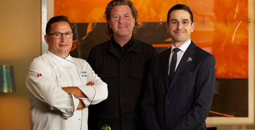 Stolt team. Kökschef Anders Lauring, ägare Per Bengtsson, och chefssommelier Rubén Sanz Ramiro på PM & Vänner. 
