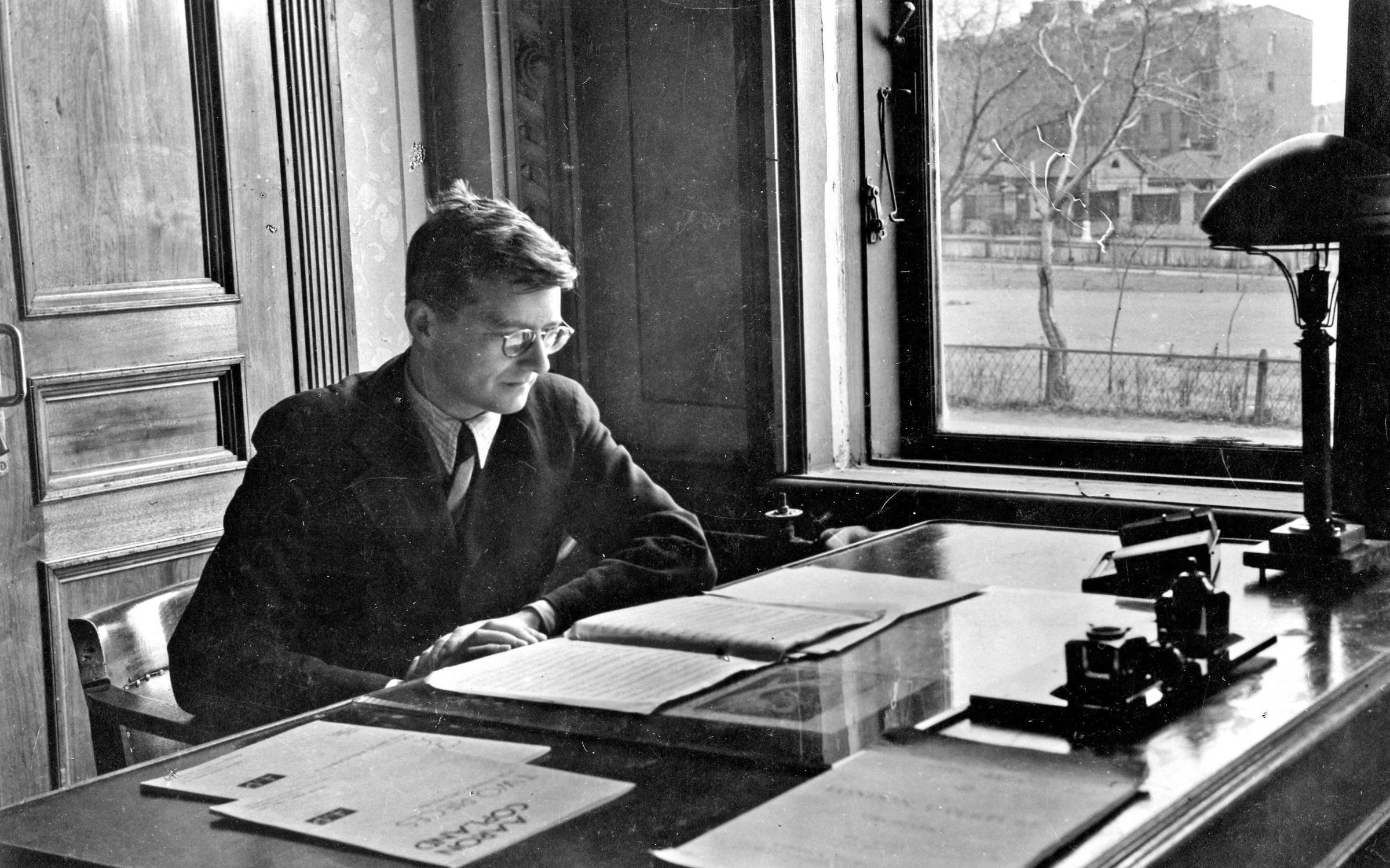 The Russian composer Dimitri Shostakovich in Moscow in 1943.