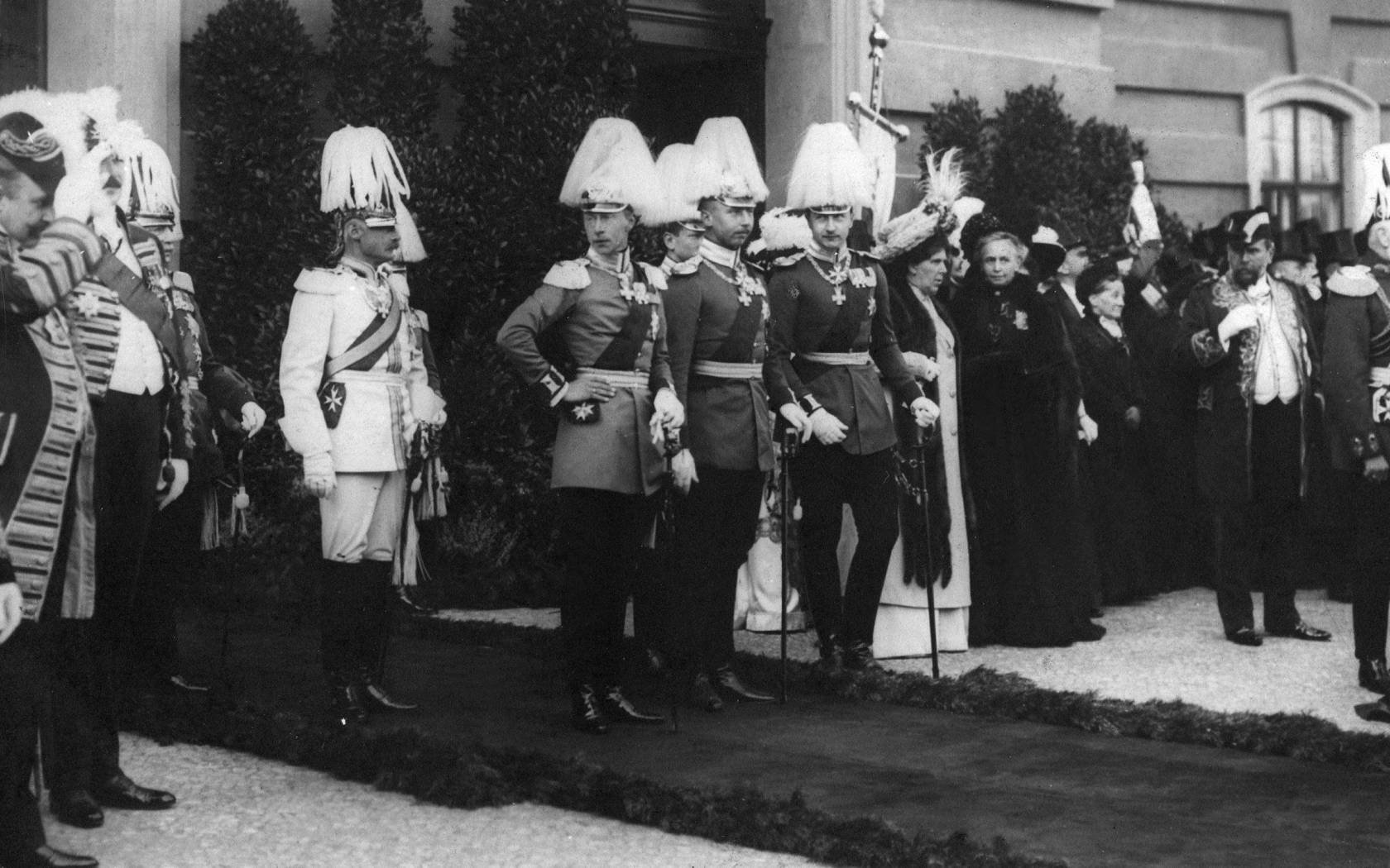 Members of the imperial family at the centenary celebrations at the University of Berlin in 1909.