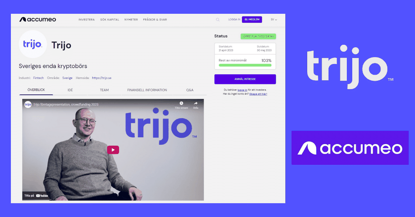 Kryptobörsen Trijo når sitt finansieringsmål – utökar sin emission
