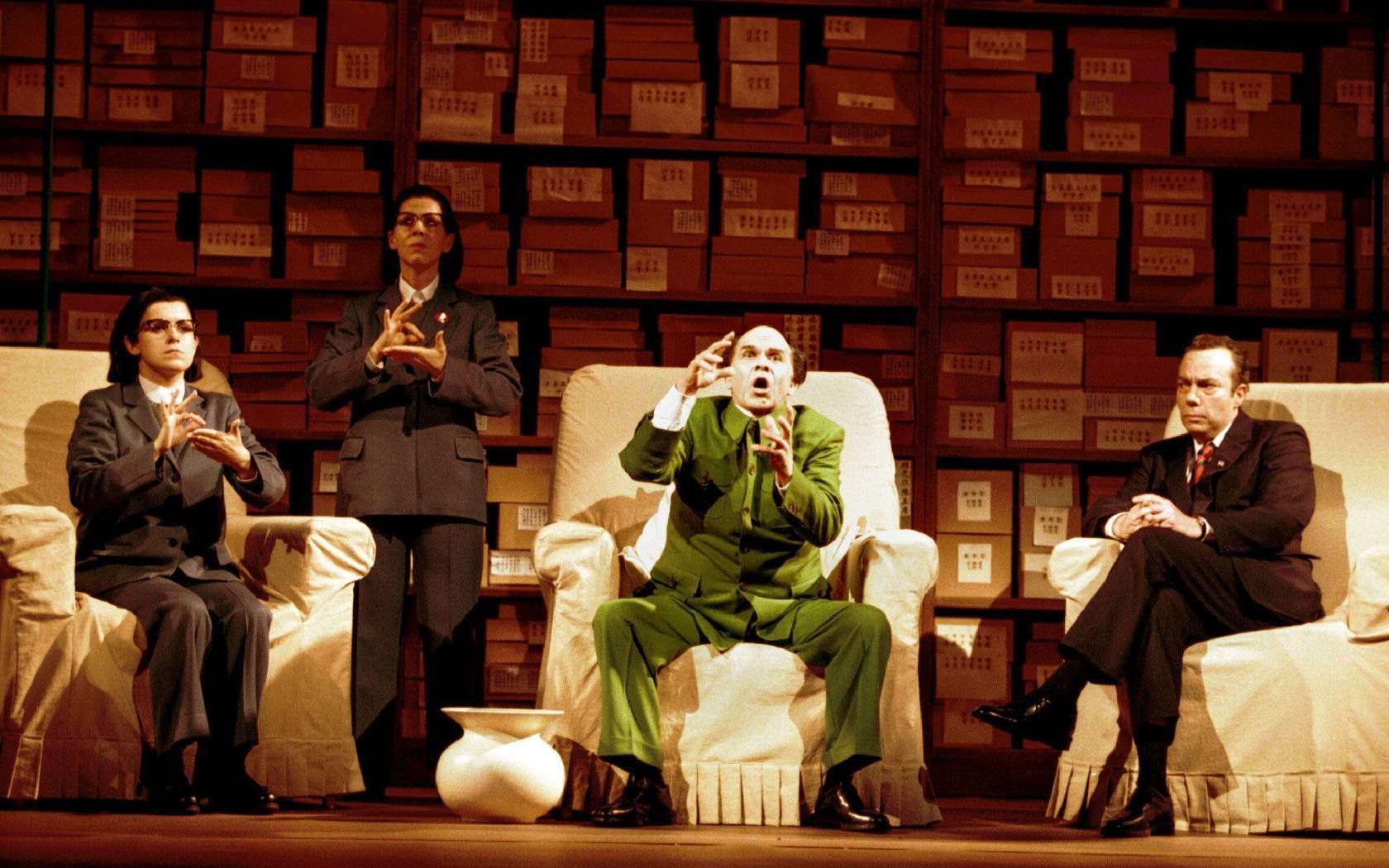 A performance of John Adams's opera Nixon in China.