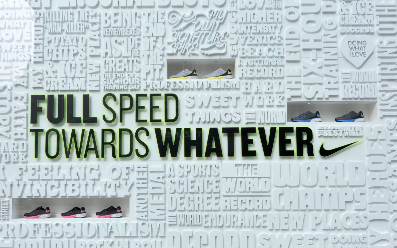 An advert on the Nike store at Oxford Circus.