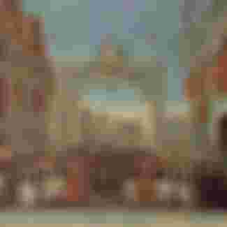 Mexican general Agustín de Iturbide rides through a ceremonial arch to welcoming officials in Mexico City on September 27, 1821 after decisively winning independence for Mexico.