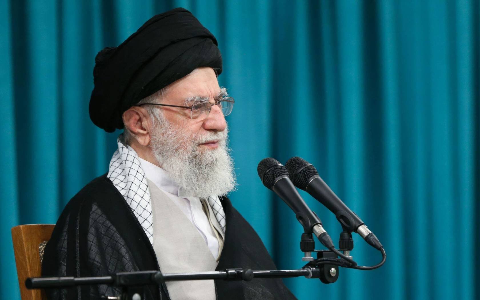 Iranian Supreme Leader Ayatollah Ali Khamenei during a meeting of the Islamic Consultative Assembly, June 11, 2025 in Tehran, Iran.