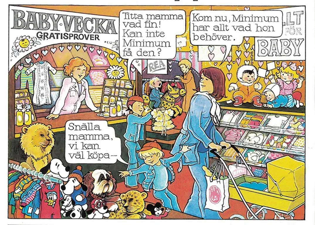 Se bilderna ur kultboken ”Per, Ida och Minimum” – om hur barn blir till
