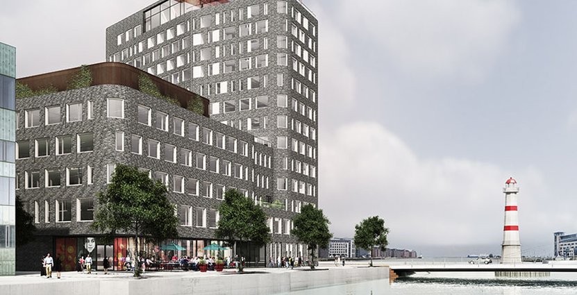 Hotellgästerna har utsikt över Malmös takåsar och även Köpenhamn kan skymtas. 