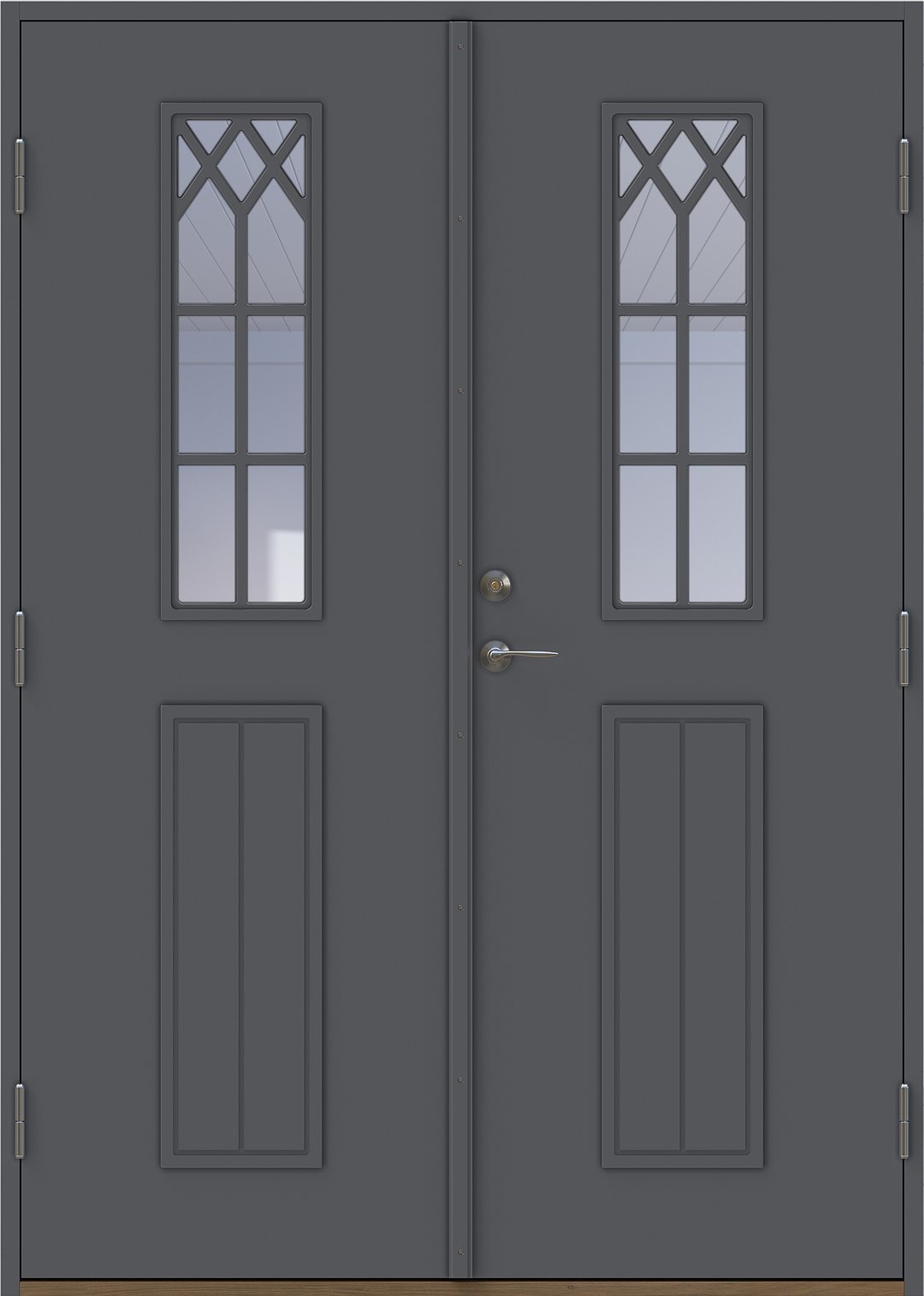 Garden pardörr Mörkgrå