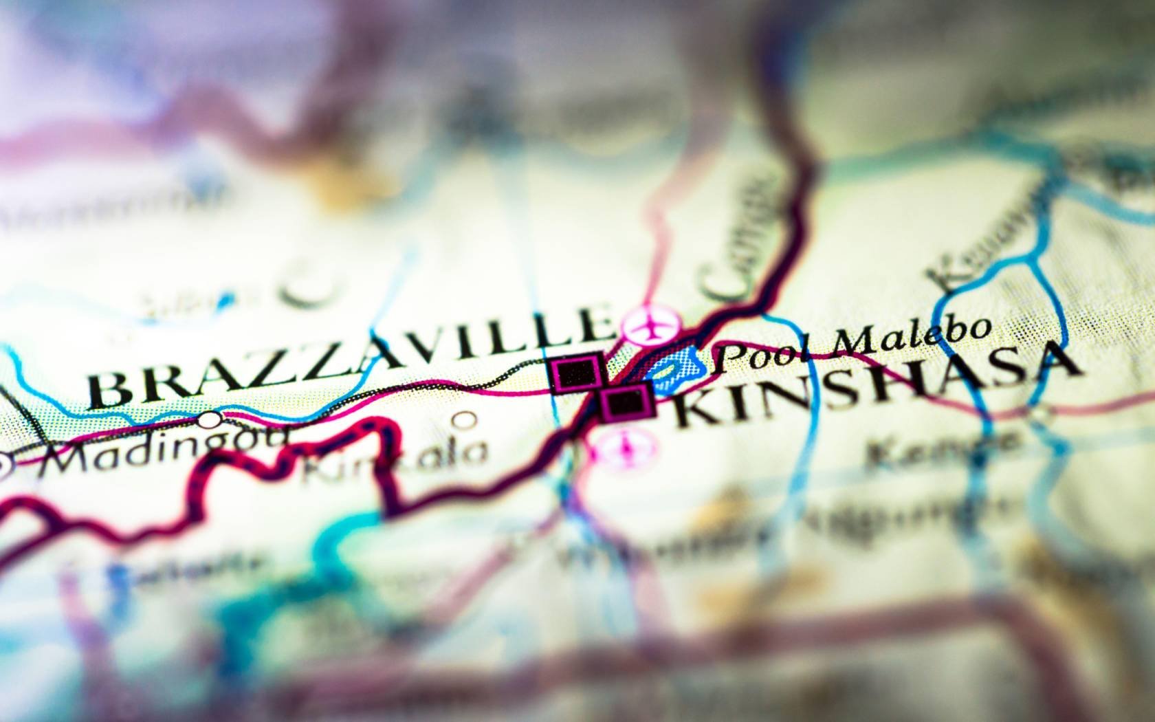 A map of Kinshasa and Brazzaville.