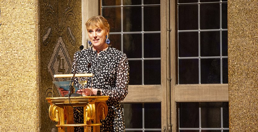 Charlotta Ranert under invigningen i Stadshuset Foto: Lena Granefelt