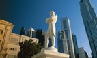 A statue of Sir Thomas Raffles in Singapore.