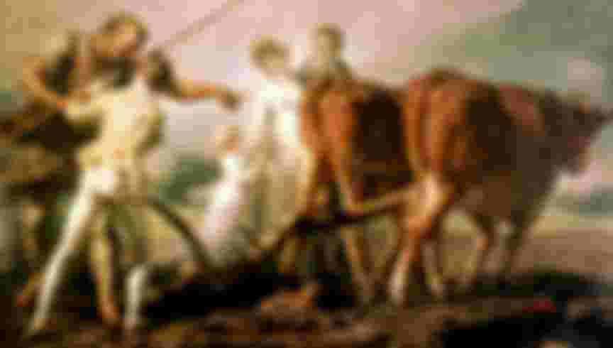 'Lesson in Ploughing', an illustration for 'Emile' by Jean-Jacques Rousseau. Education was regarded by Rousseau as the source of moral corruption. Credit: Photo12 / Universal Images Group / Getty Images.