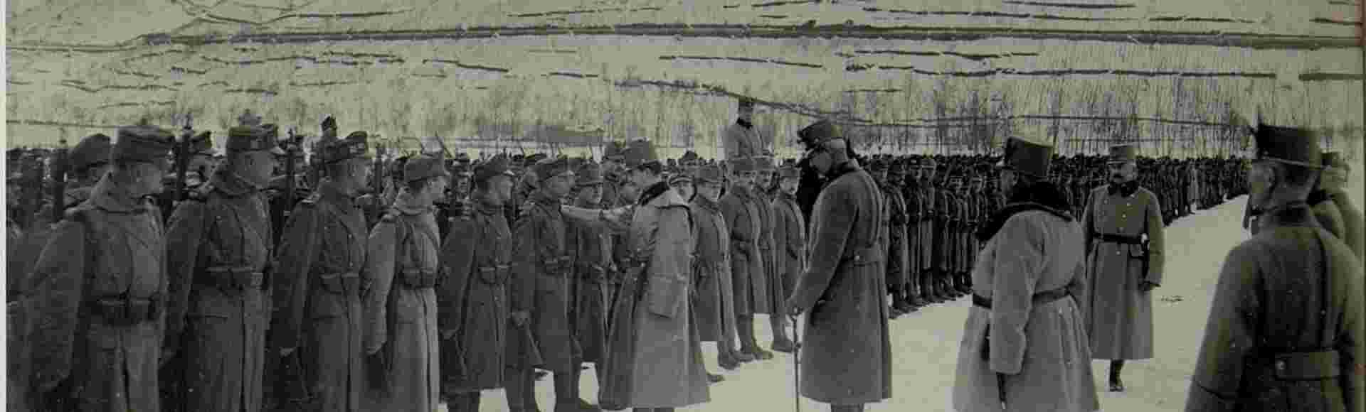 Kaiser Karl I, the final ruler of the Austro-Hungarian Empire, visits the Southern Front in Levico during the First World War. Credit: History and Art Collection
