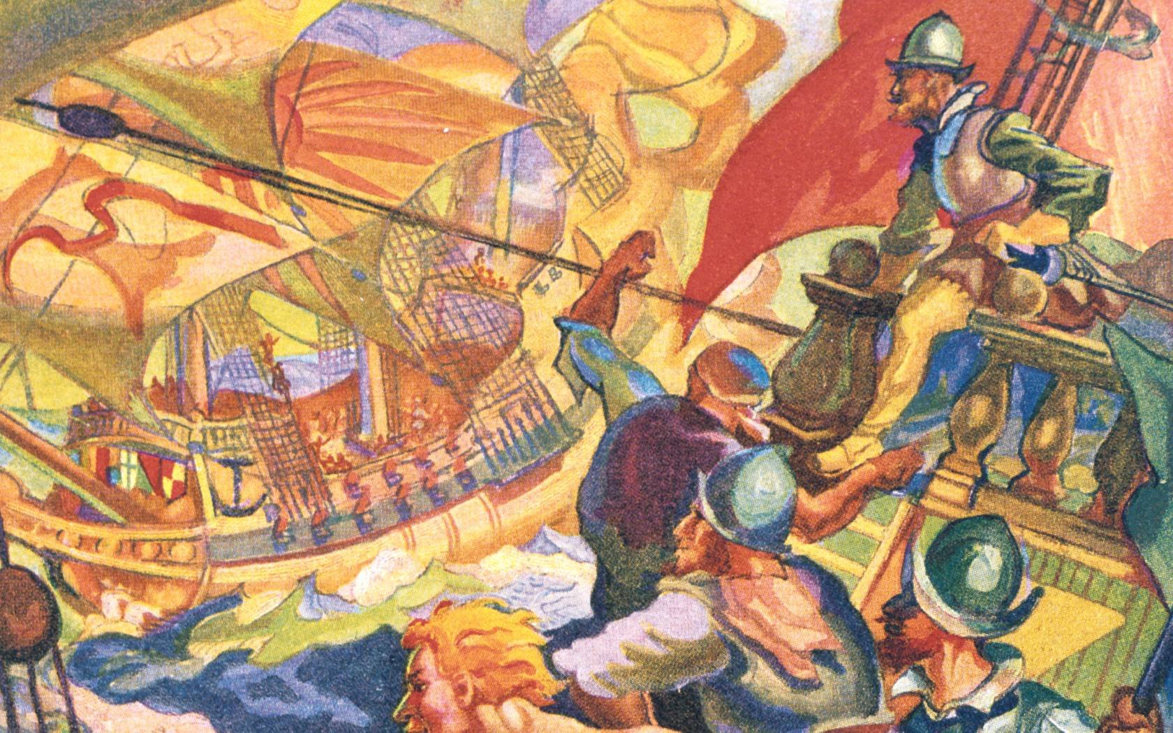 James Daugherty's painting of Sir Francis Drake at sea.