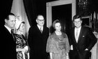 Tage Erlander (centre), Prime Minister of Sweden between 1946-1969, meets US President John F. Kennedy.