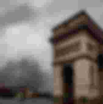 The Arc de Triomphe in December 2018 during the gilets jaunes