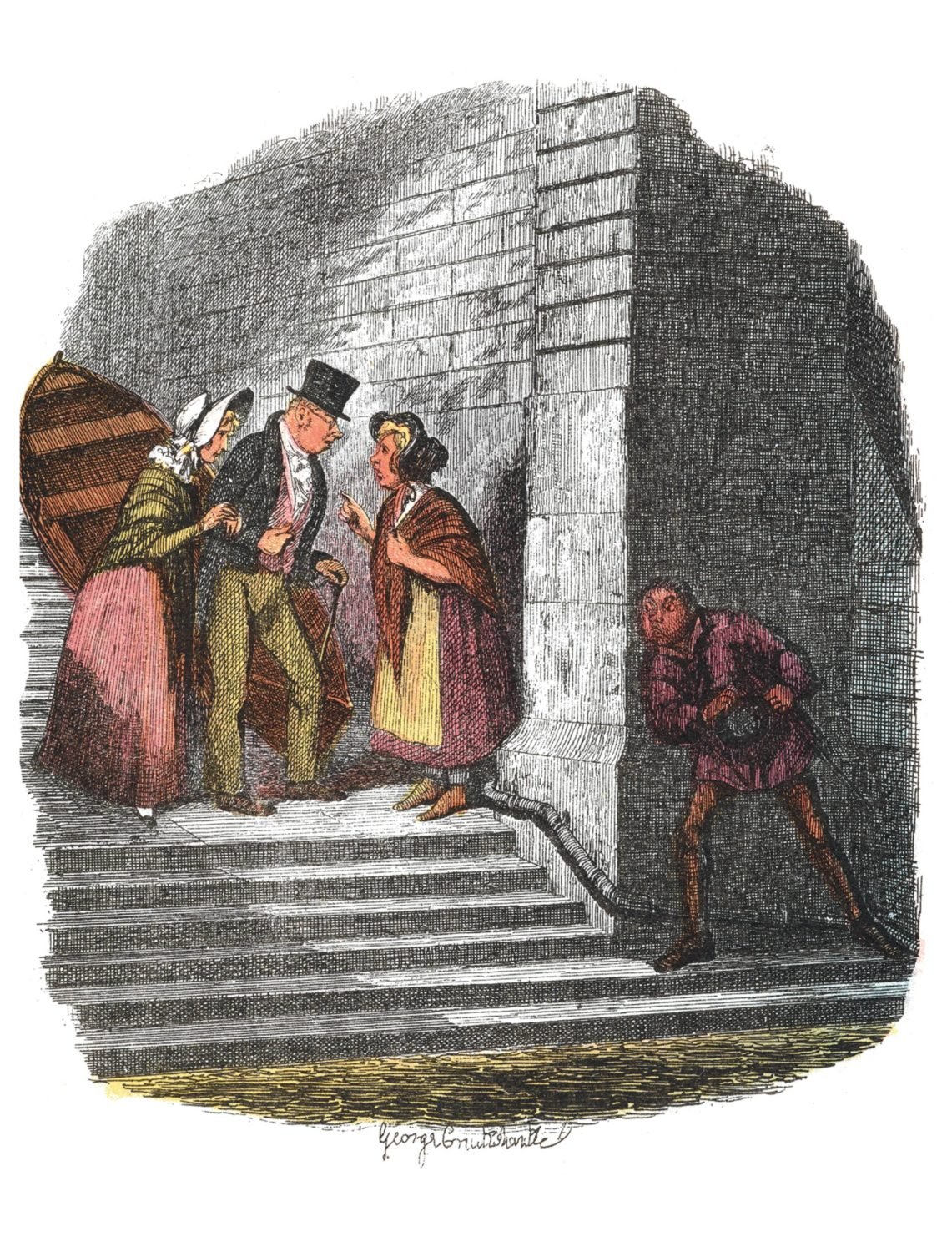 The Meeting, drawn by George Cruikshank