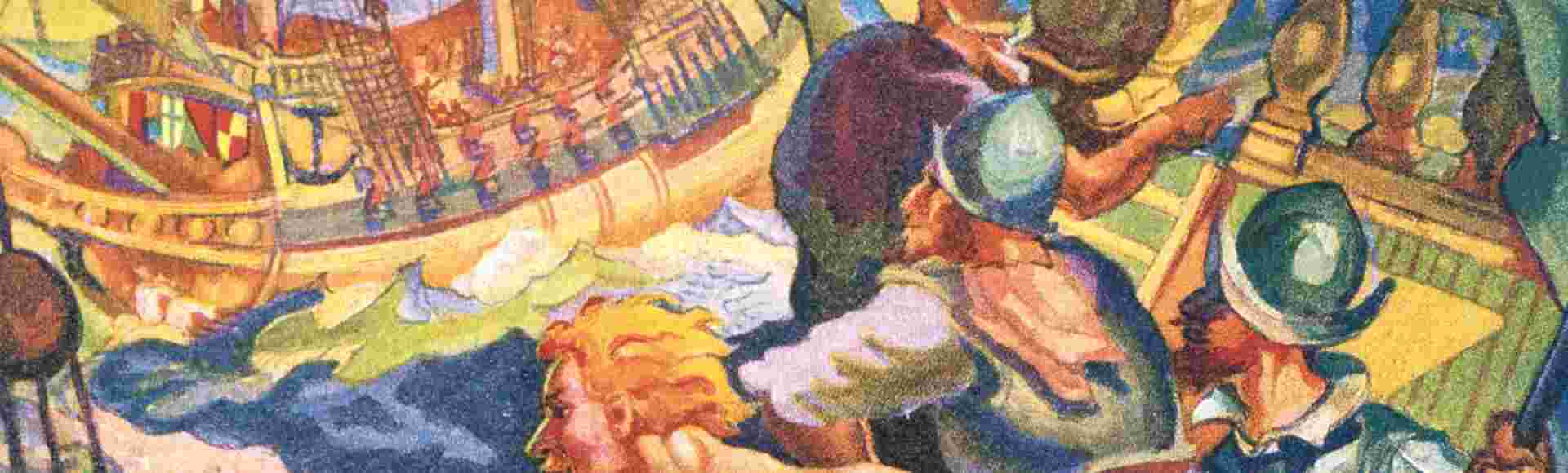 James Daugherty's painting of Sir Francis Drake at sea.