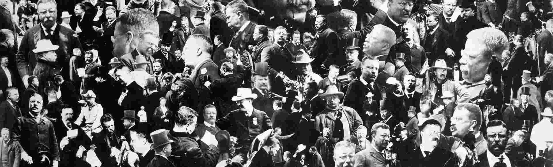 Collage of portraits of Theodore Roosevelt.