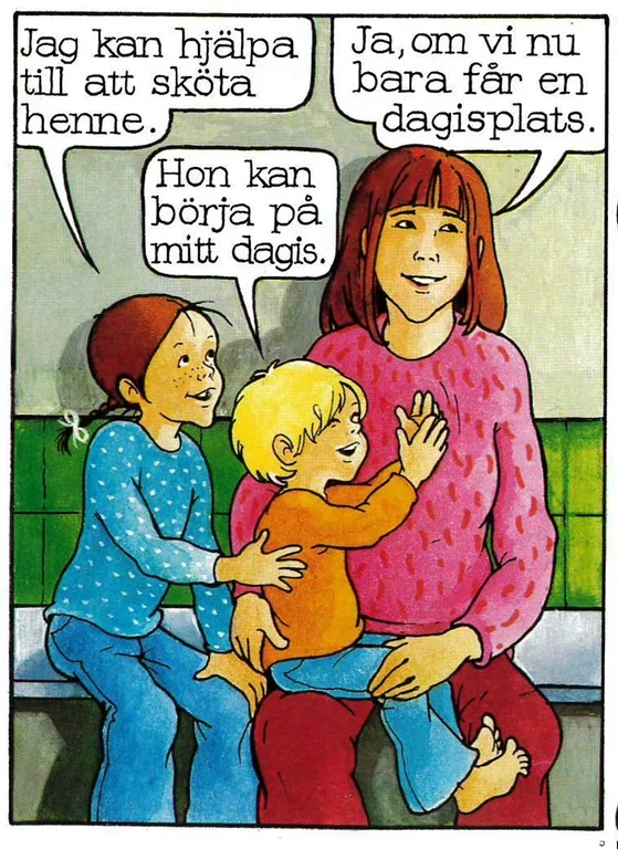 Se bilderna ur kultboken ”Per, Ida och Minimum” – om hur barn blir till